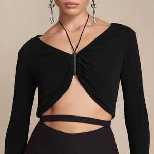 NWT Cult Gaia Karson Top Black Long Sleeve
